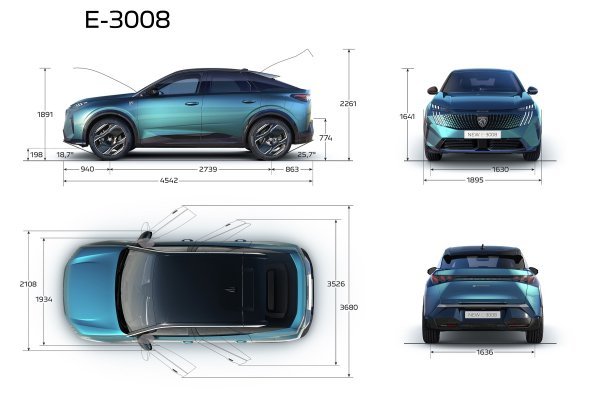 Peugeot E-3008: dimenzije