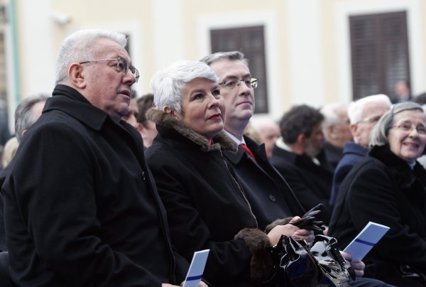 Luka Bebić i Jadranka Kosor na inauguraciji Ive Josipovića