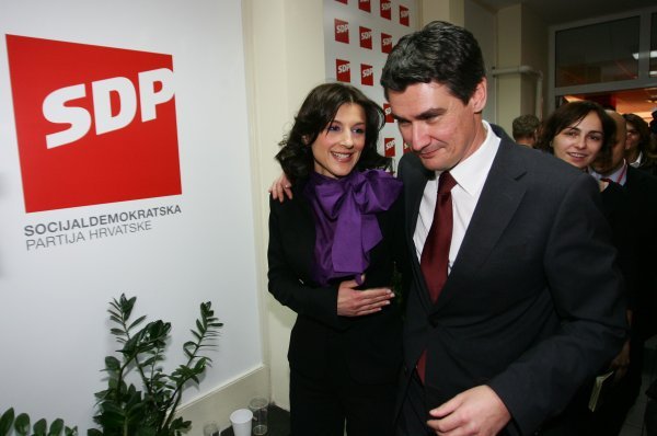 Sanja Musić Milanović i Zoran Milanović tijekom parlamentarnih izbora 2007.