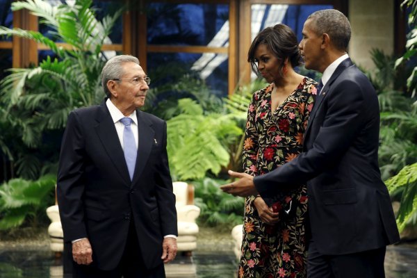 Bračni par Obama s kubanskim predsjednikom Raulom Castrom Reuters