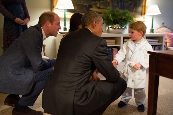 Princ George, Barack Obama i princ William