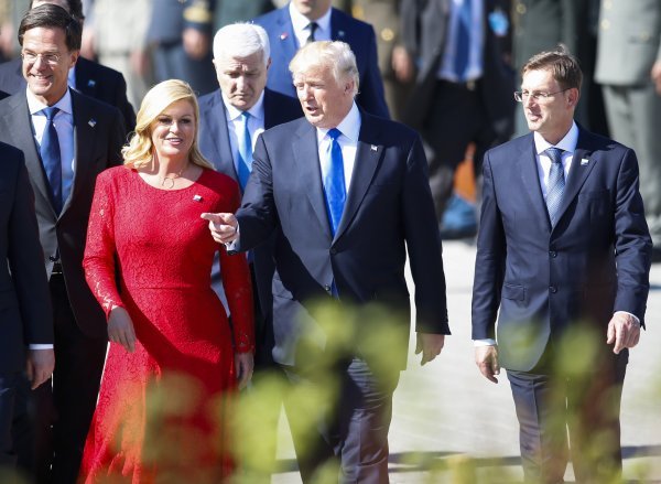 Kolinda Grabar-Kitarović i Donald Trump u svibnju u Bruxellesu