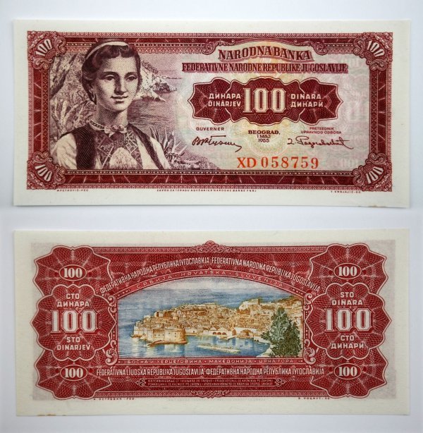 100 dinara iz 1955.