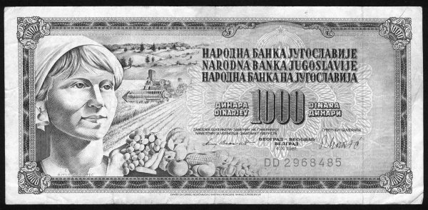 1000 dinara iz 1978.